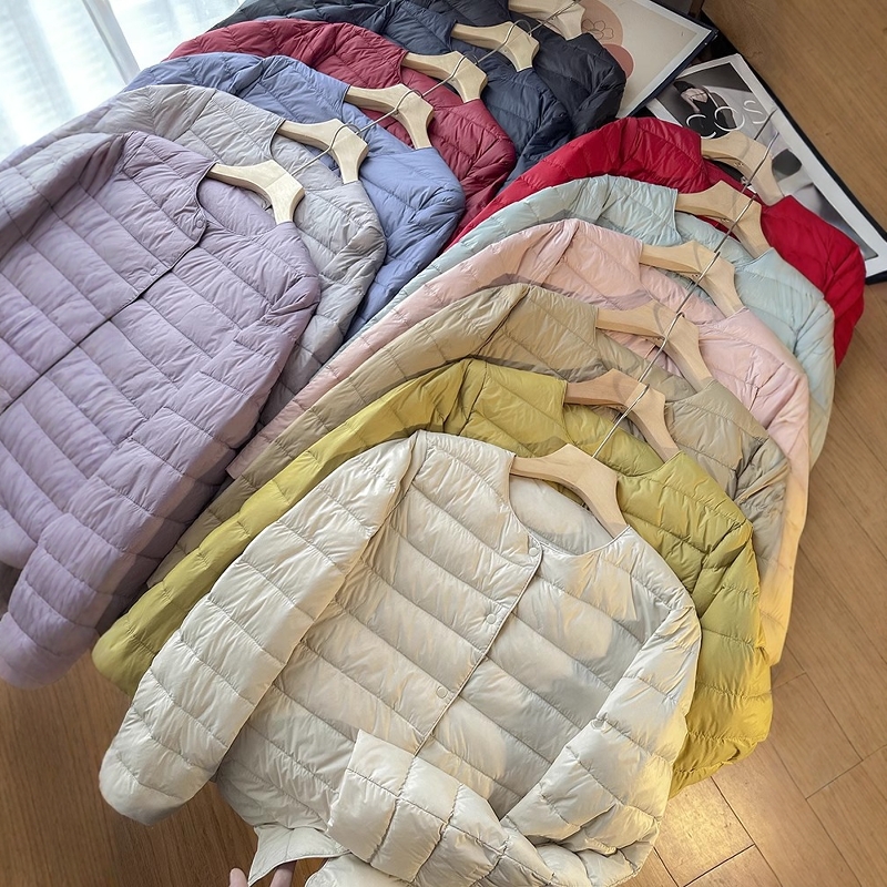 岛国单~可收纳！白鸭绒~简约百搭纯色轻便保暖短款羽绒服外套秋冬