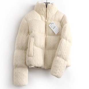 走戏班牙！冬季新款宽松立领加厚保暖针织长袖棉衣棉服夹克外套女