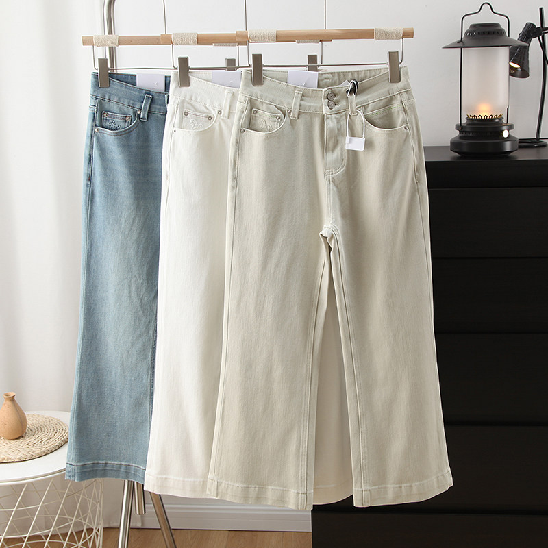 秒变大长腿！四面弹高腰显瘦垂感莱赛尔微喇叭牛仔裤九分裤女春,女装/女士精品,牛仔裤,淘宝优惠券,粉丝福利购,淘宝优惠卷