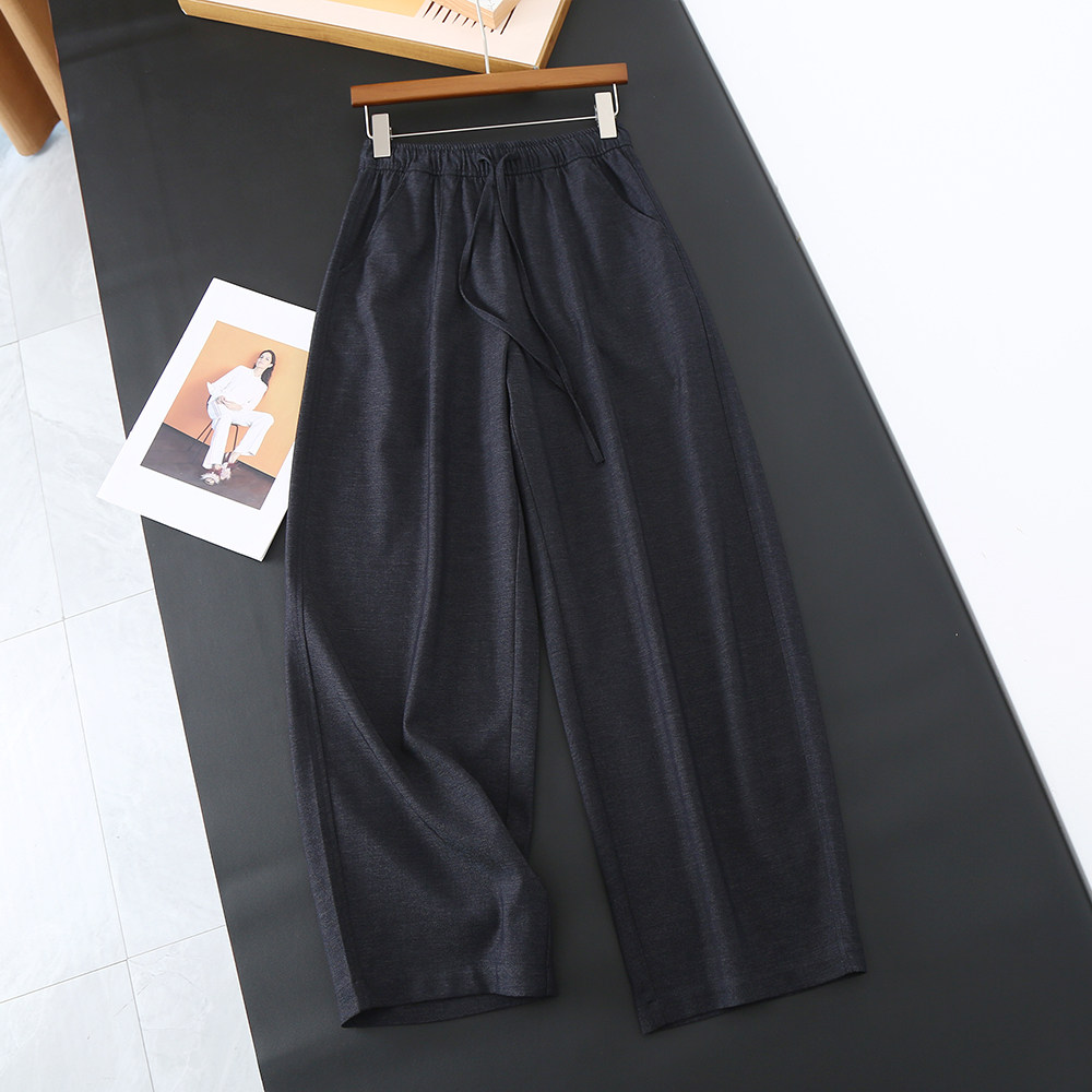 大厂订单！抽绳松紧高腰仿牛仔垂感宽松显瘦直筒哈伦裤休闲裤女春,女装/女士精品,休闲裤,淘宝优惠券,粉丝福利购,淘宝优惠卷