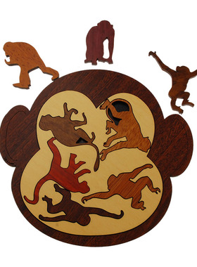 Constantin康斯坦丁Affen Theater猴子剧院木质拼图益智玩具