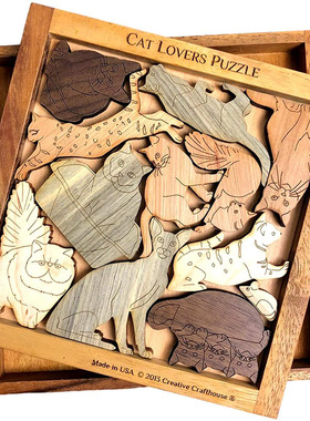Creative Crafthouse猫咪恋人益智谜题木质拼图Cat Lovers Puzzle