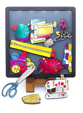 Entretentemente缝纫拼图Sewing 手绘木质益智烧脑玩具礼物Puzzle