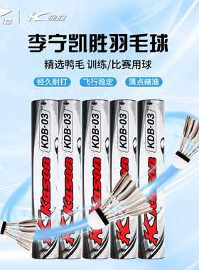 李宁凯胜羽毛球KDB03耐打稳定耐用KDB05鸭毛初学训练专用球