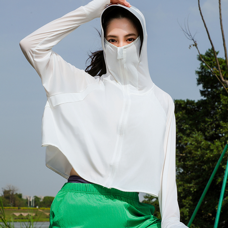 夏季新款防紫外线防晒衫防晒服女透气防晒服长袖连帽时尚遮阳上衣