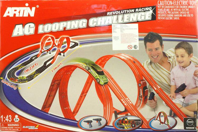 ARTIN AG LOOPING CHALLENGE 랩 카운팅 더블 링 입체 트랙 1:43 더블 원격 제어 자동차