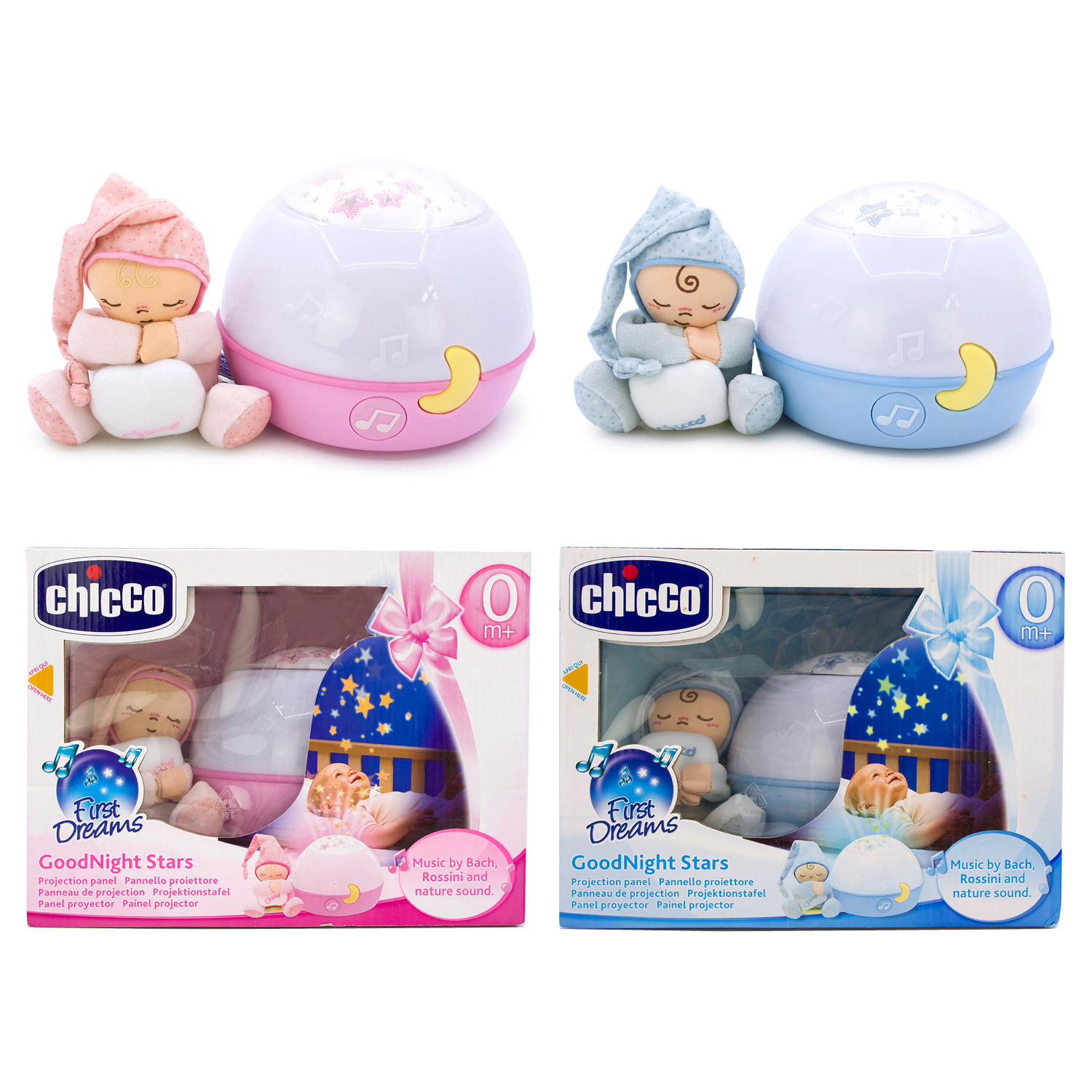 CHICCO  및  수면 야간 조명 별이 빛나는 하늘 변경 음악 수면 보조 프로젝터 램프  진정 램프