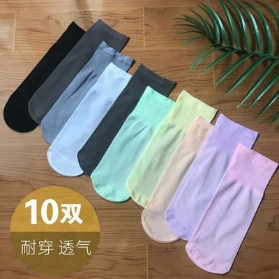 夏季糖果袜防勾丝薄款白色短丝袜