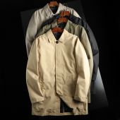 男商务休闲翻领中长款 挺括有型 风衣外套 防风防泼水 高端品质