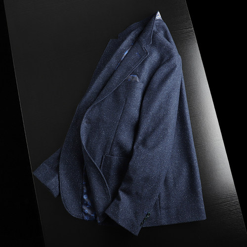 桑蚕丝+羊毛混纺商务休闲西服