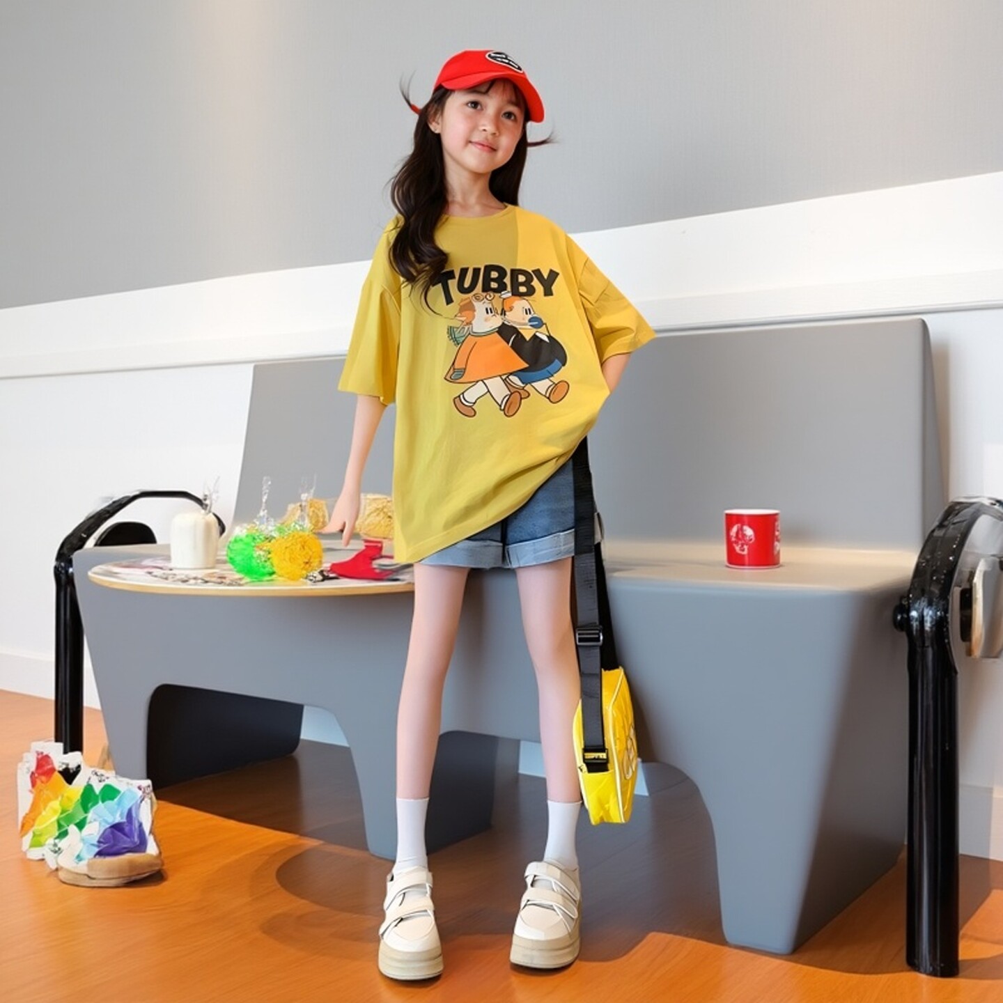 童装衣服女童夏装宽松纯棉短袖T恤夏季儿童宽松上衣女孩洋气潮