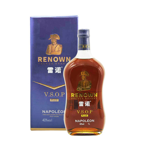 原酒RENOWN雷诺拿破仑vsop白兰地1000ml礼盒装洋酒送礼