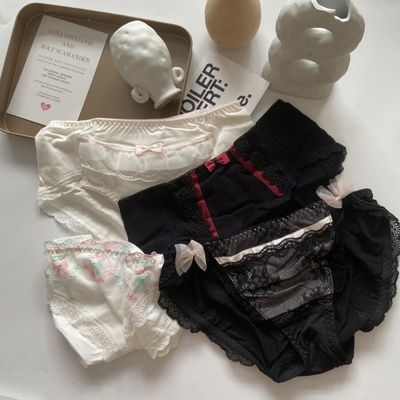 包臀可爱风蕾丝边女士内裤特价