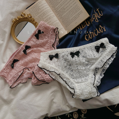 泡泡蕾丝清爽透气春夏女三角内裤