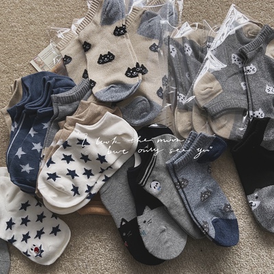 外贸原厂直板袜船袜合集