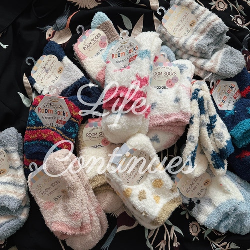 秋冬季珊瑚绒加厚女生袜子睡眠袜