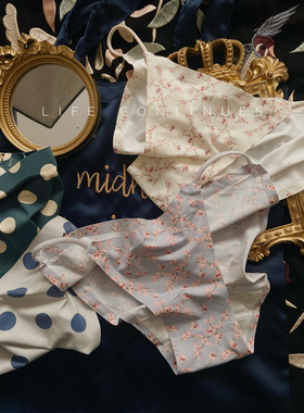 碎花波点无痕三角裤性感超薄清爽冰丝内内女士舒适棉档女学生内裤