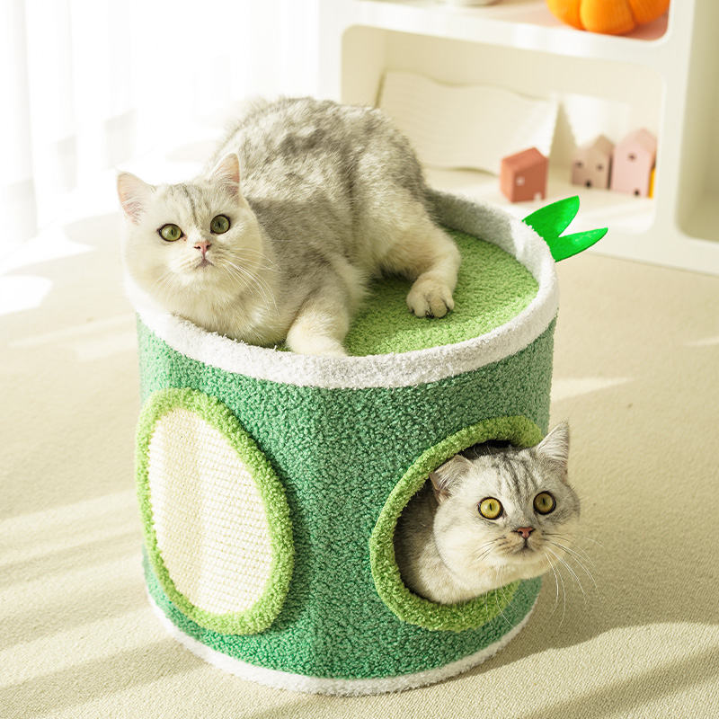 猫爬架猫树一体剑麻桶猫窝猫咪树洞猫抓板可叠加封闭式猫房子用品