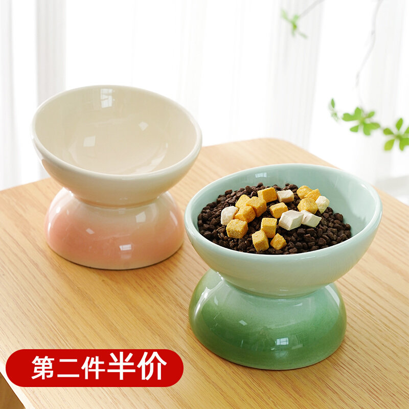 猫碗陶瓷保护颈椎斜口猫食盆猫咪喝水碗碗狗食盆防打翻宠物碗,宠物/宠物食品及用品,猫狗碗/慢食碗,淘宝优惠券,粉丝福利购,淘宝优惠卷