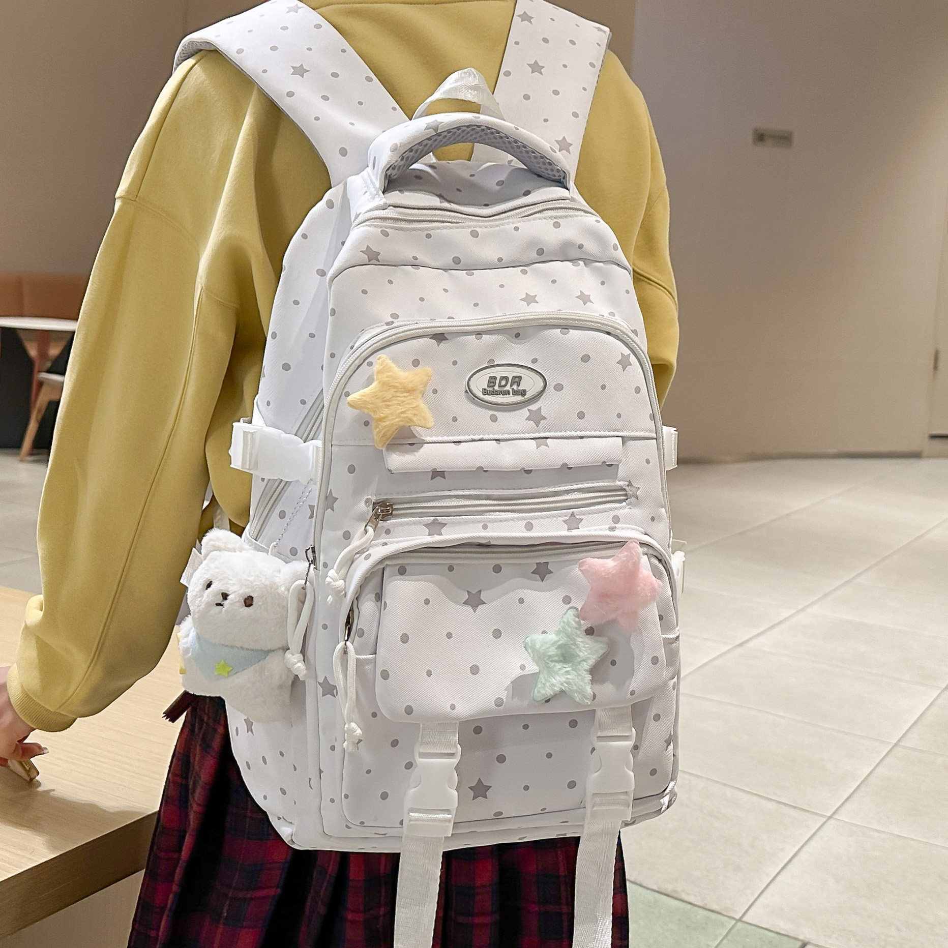 韩版可爱风波点印花休闲书包女小清新双肩包小学生减负高中生背包,箱包皮具/热销女包/男包,双肩背包,淘宝优惠券,粉丝福利购,淘宝优惠卷