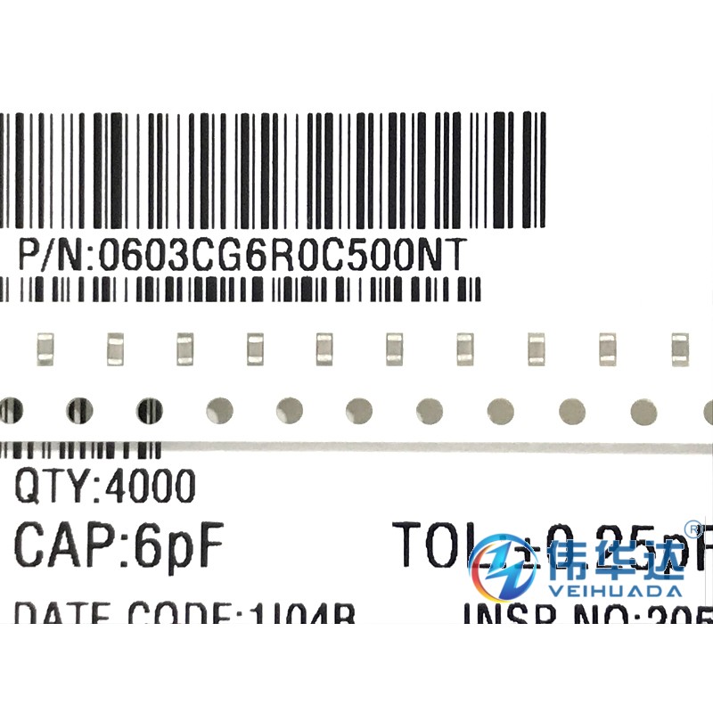 贴片电容 0603 6PF 6R0C 50V 1608 NPO 精度 ±0.25pF 原装现货
