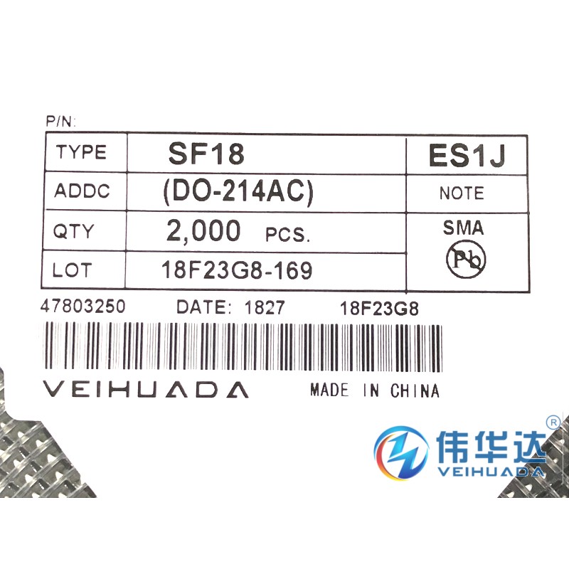 ES1J 1A 600V DO214AC SMA 贴片快恢复二极管 SF18 现货 2000只