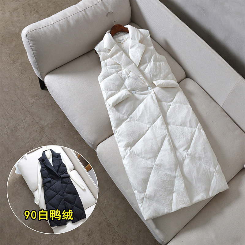 【芳芳力荐】羽绒马甲女中长款秋冬白鸭绒轻薄羽绒服外套RRY035