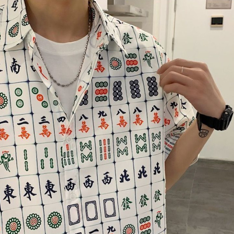 新款麻将战袍衬衫衣服战衣打麻将赢钱专用衣服战服装衬衣外套国潮