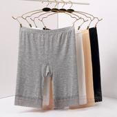 纯棉胖mm蕾丝保险短裤 打底大码 防走光女夏天内穿薄款 莫代尔安全裤