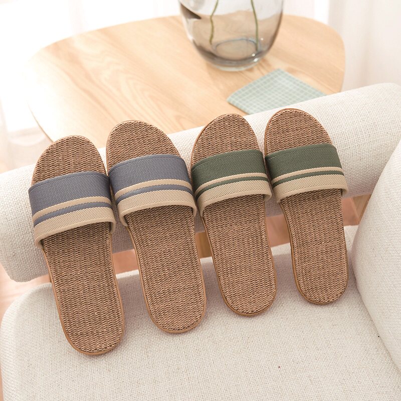 亚麻拖鞋女夏季室内情侣家居防滑家用居家四季凉拖鞋男夏天麻拖鞋