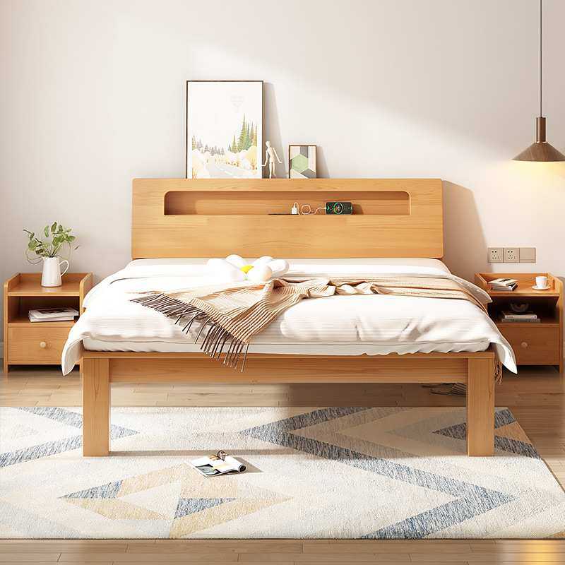 实木床双人床简约现代卧室高箱储物床工厂直销出租屋1.5米单人床,鲜花速递/花卉仿真/绿植园艺,割草机/草坪机,淘宝优惠券,粉丝福利购,淘宝优惠卷