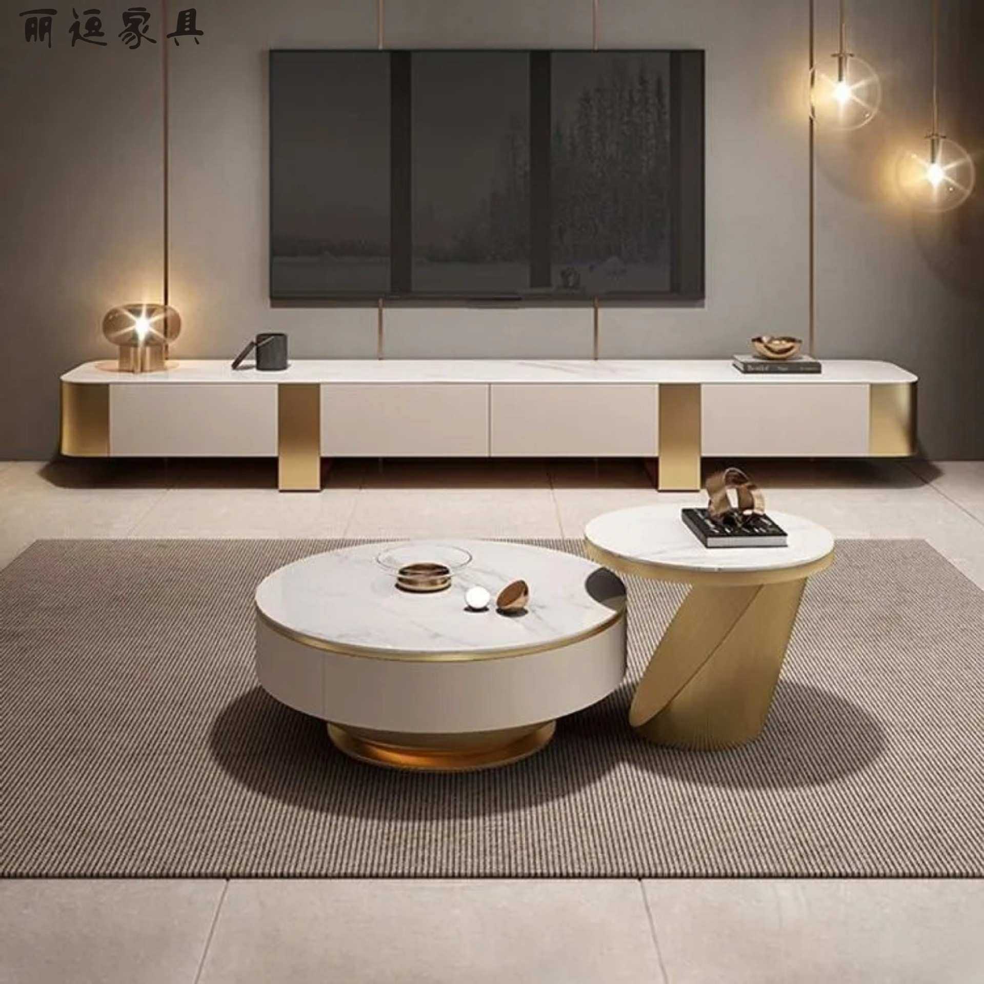 现代简约岩板茶几圆形大小组合带抽屉意式轻奢客厅家用茶几电视柜,鲜花速递/花卉仿真/绿植园艺,割草机/草坪机,淘宝优惠券,粉丝福利购,淘宝优惠卷