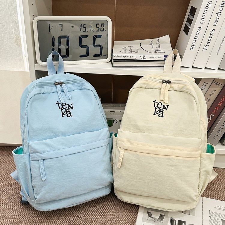 大容量双肩包旅行学生韩系字母绣花百搭书包日系尼龙防水,箱包皮具/热销女包/男包,双肩背包,淘宝优惠券,粉丝福利购,淘宝优惠卷