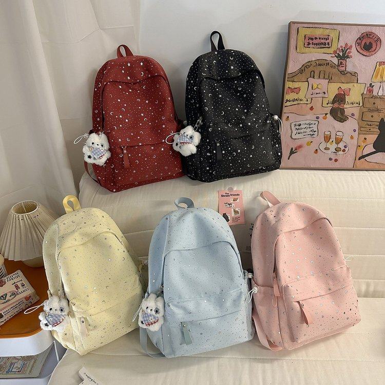 星星月亮书包初中生青春少女风高颜值校园轻便双肩背包,箱包皮具/热销女包/男包,双肩背包,淘宝优惠券,粉丝福利购,淘宝优惠卷
