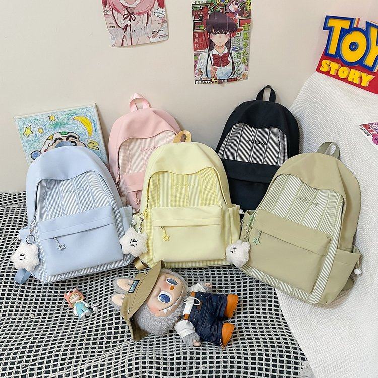 校园格子双肩包女生女孩ins新款简约书包学生百搭外出旅行背包女,箱包皮具/热销女包/男包,双肩背包,淘宝优惠券,粉丝福利购,淘宝优惠卷