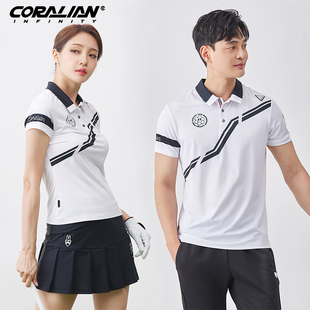 韩国时尚 上衣运动服 透气速干男白色短袖 夏季 可莱安羽毛球服女套装