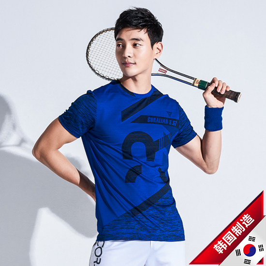 韩国可莱安羽毛球服男运动速干透气短袖上衣网球乒乓球正品运动服