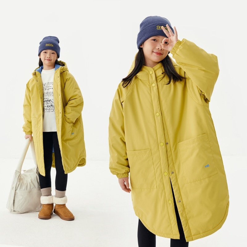 史比星女童简约百搭棉服冬新款儿童宽松中长款保暖棉衣中大童棉袄