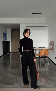 休闲百搭长裤 山阶 醋酸羊毛高腰直筒西裤 ROW风 女 秋冬腔调神裤