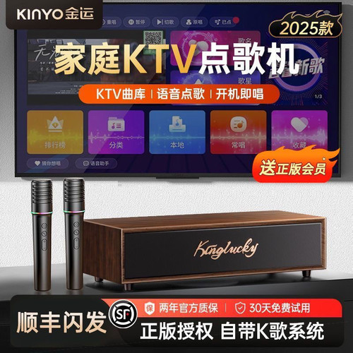 金运V1家庭ktv音响套装智能点歌机无线家用k歌音箱客厅卡拉ok一体
