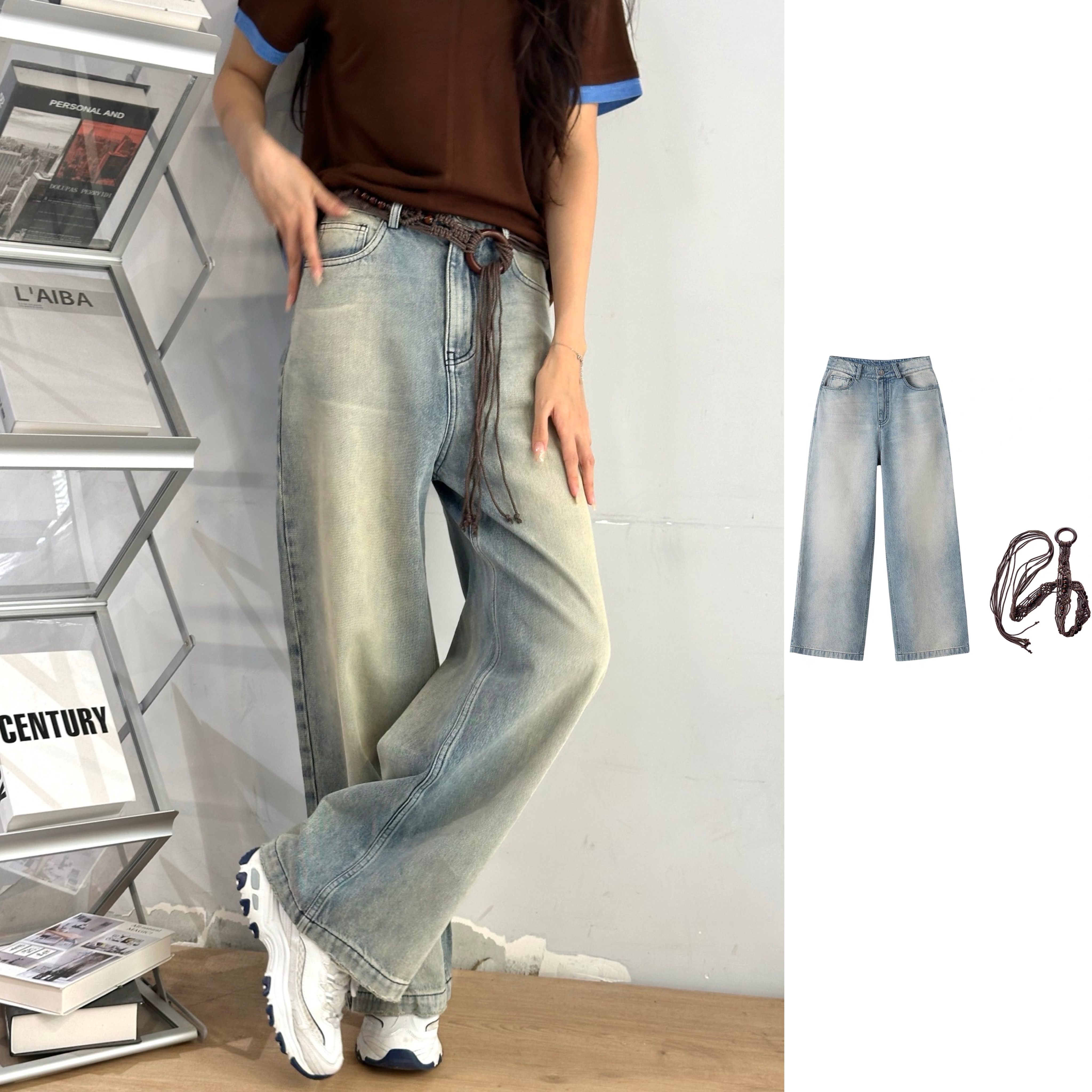 现货秒发 RAW STONE 官方授权 25AW做旧洗水阔腿裤