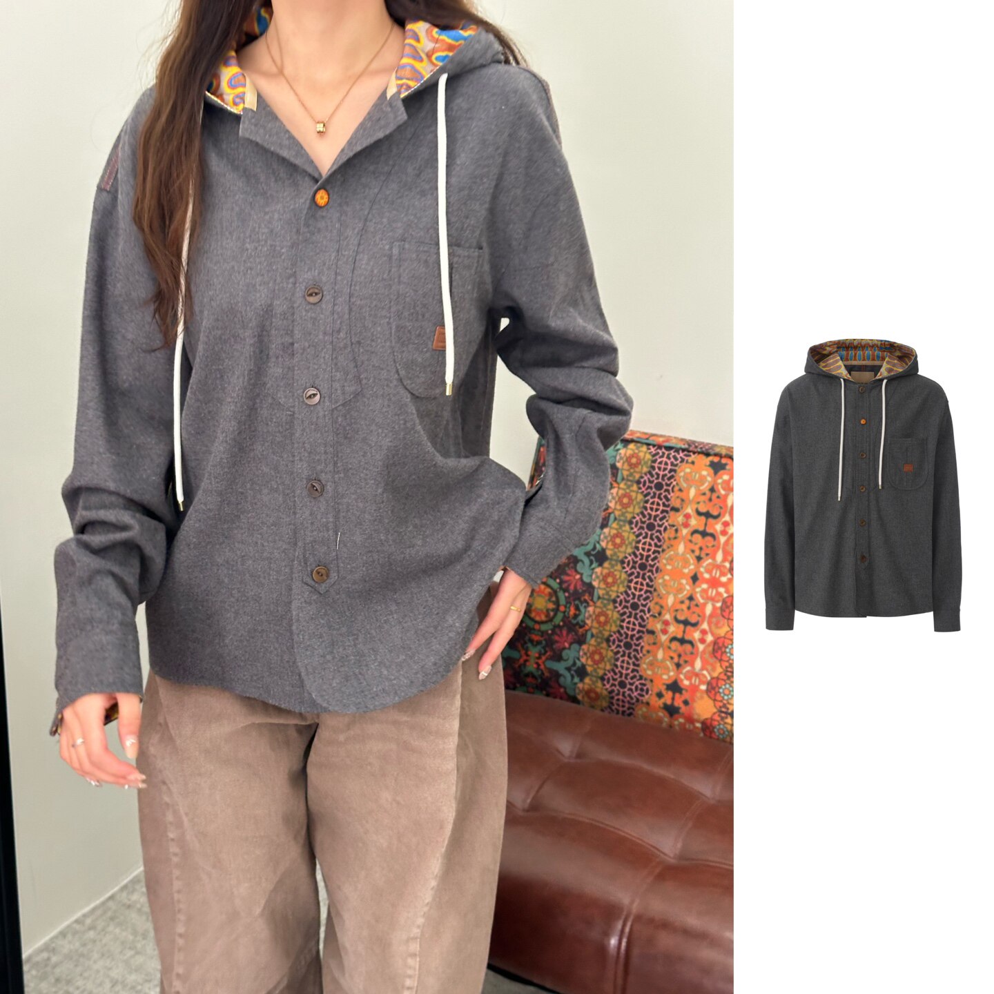 GARCONBYGARCON  官方授权26AW  连帽拱门磨毛衬衫  GC26AW036