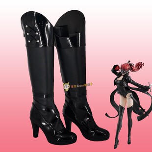 女神异闻录5芳泽霞战斗服cos鞋定做3504 cosplay鞋子靴子来图定制