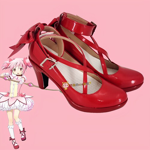 魔法少女小圆鹿目圆香cos鞋定做