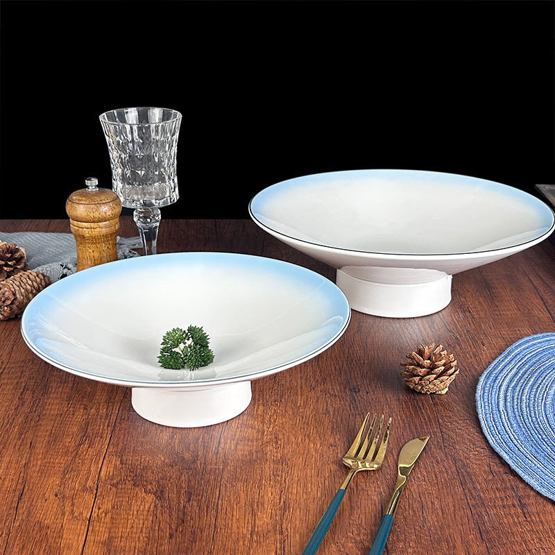 高脚盘凉菜盘酒店明档创意菜意境餐厅盘子陶瓷星级餐具冷菜盘大号,餐饮具,盘,淘宝优惠券,粉丝福利购,淘宝优惠卷