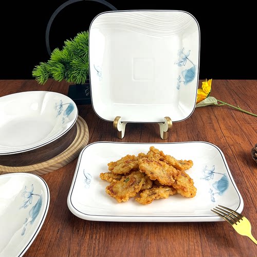 陶瓷创意冷菜盘饭店酒店长方盘正方盘圆形菜碗异形炒菜盘大排挡盘