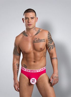 ANDREW CHRISTIAN 莫代尔性感男士三角内裤U凸大囊袋粉色 93815