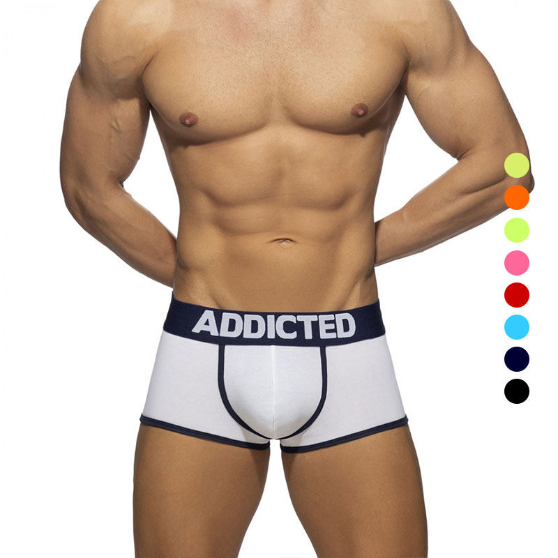 addicted 男士平角内裤低腰u凸立体囊袋棉质透气性感舒适时尚2153