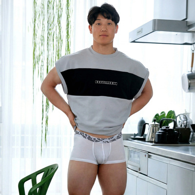 舒适白色男士平角内裤莫代尔透气