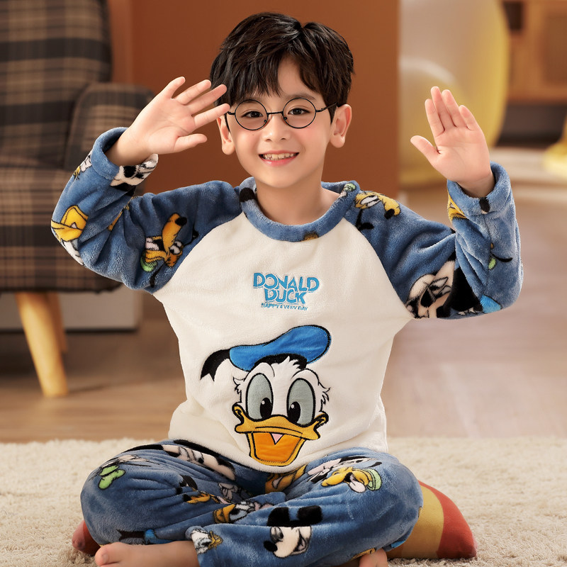 儿童男童睡衣冬季卡通唐老鸭法兰绒小女孩宝宝母女亲子装冬天毛绒,童装/婴儿装/亲子装,家居服套装,淘宝优惠券,粉丝福利购,淘宝优惠卷